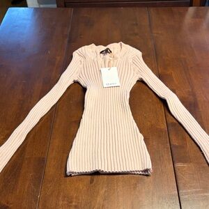 NWT Quince Pink Ribbed Sweater